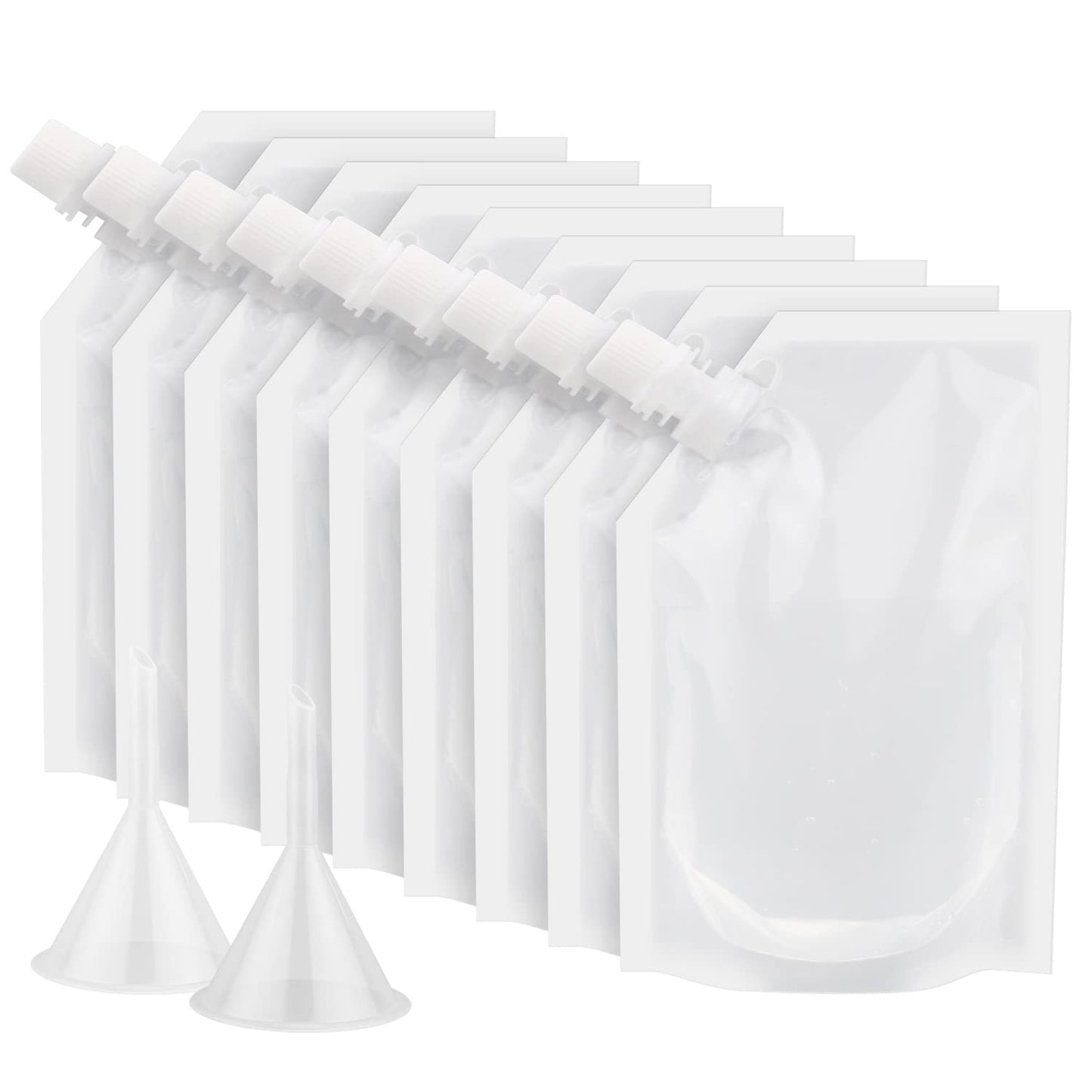 ERKOON 9-Pack Concealable Drinking Flasks - 5oz Reusable Leakproof Pouches with 2 Funnels for Travel & Outdoor