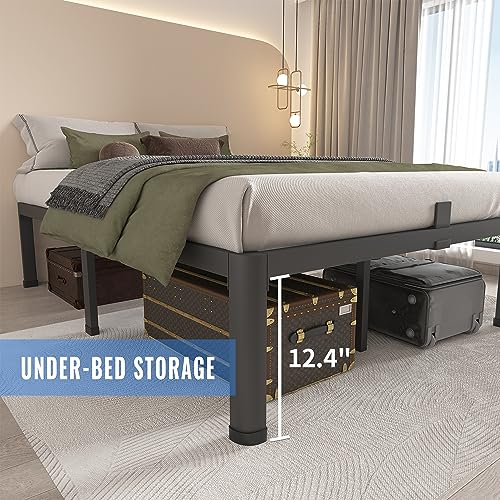 MAF 14 Inch Full Size Metal Platform Bed Frame with Round Corner Legs – Heavy Duty, No Box Spring Needed