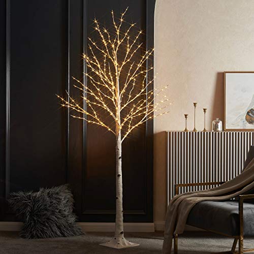 6FT White Birch Lighted Twig Tree with 330 LED Fairy Lights Indoor Outdoor Christmas Decor