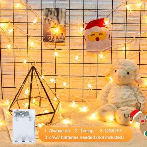 Minetom 2 Pack Snowflakes Lights - 14 Ft 30 LED Waterproof Shatterproof Xmas Fairy Lights for Indoor Decor