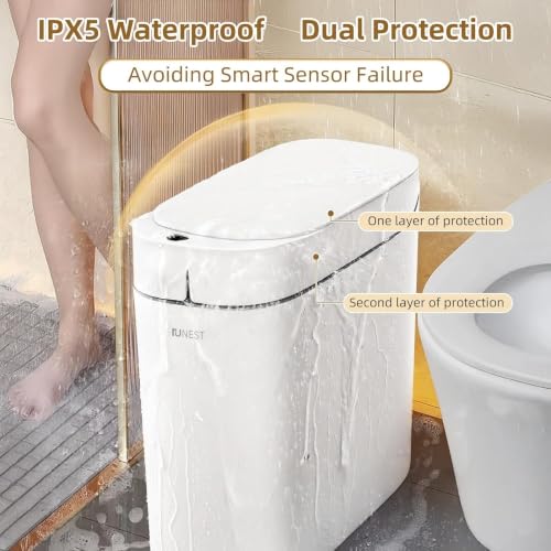 MUEE 3.5 Gal Automatic Sensor Trash Can with Bagging System - White