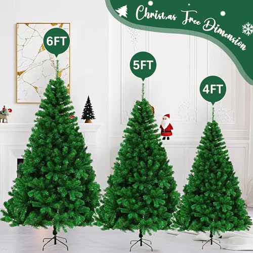 CRSTAFU 4ft Green Artificial Christmas Tree - Small Fake Xmas Tree with Tips & Storage Bag