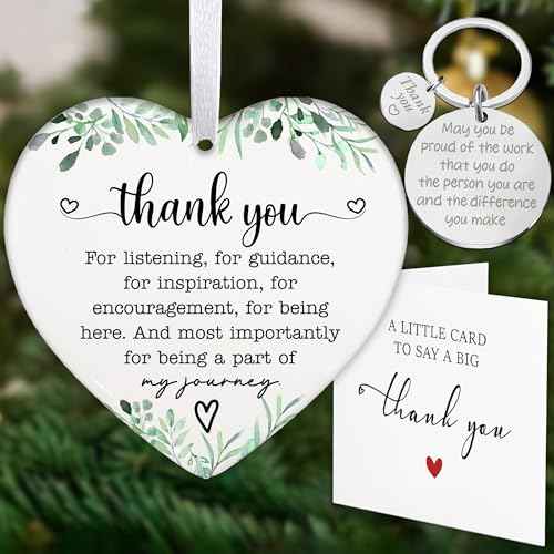 Thank You Gifts for Women, Men, Teacher Appreciation Gift Ornament, Appreciation Keychain Gift, Thank You Card for Women, Christmas Ornament Gifts for Coworker, Manager, Boss, Mentor HH864