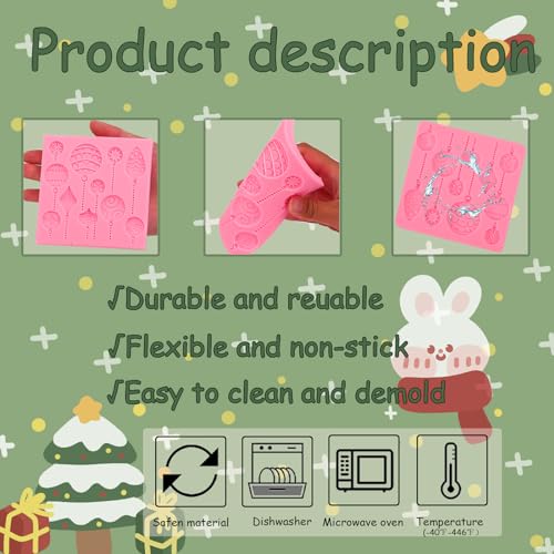 ICNYEKl Christmas 3D Crystal Ball Fondant Mold I-74 Cake Decorating Tool
