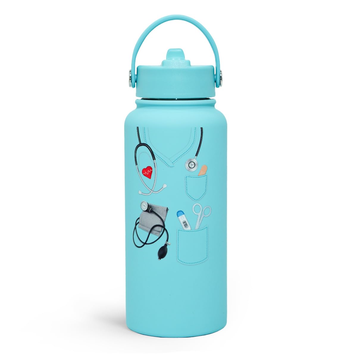 Nurse Gifts for Women - Nutrition Facts Water Bottle 32oz Stainless Steel Insulated with Lid, Nurse Appreciation Gifts for Female Nurses, Friends, Graduation Christmas Birthday Nurse Week