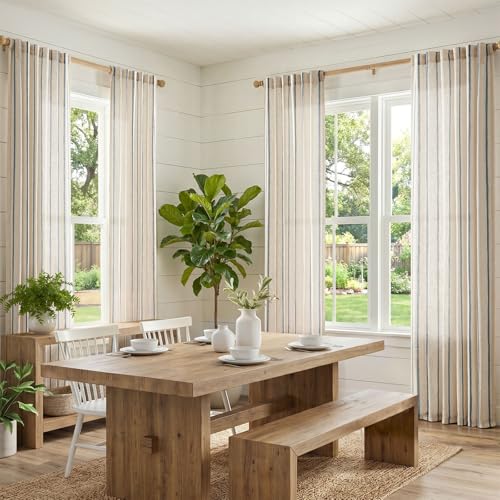 Blue Linen Filtered Light Curtains - 84 Inches Long, 2 Panels - Variation of THIS listing