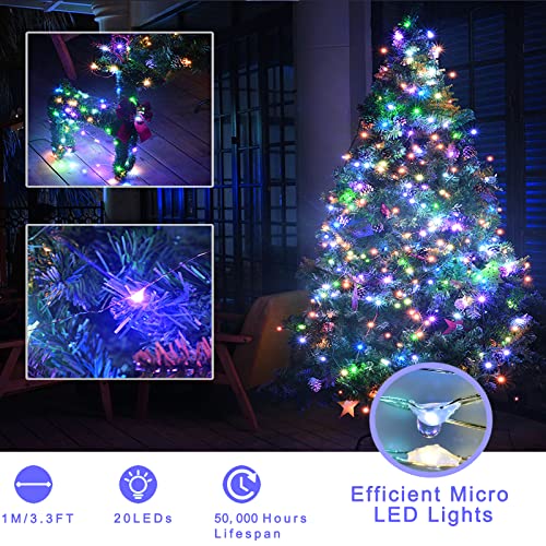 Ostwiki 12-Pack Colored Fairy Lights Battery Operated - 7 ft Copper Wire LED String Lights