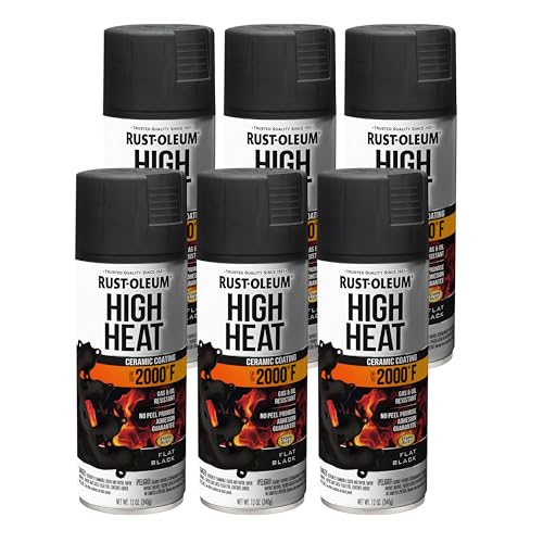 Rust-Oleum Automotive High Heat Spray Paint Flat Black 12oz Pack of 6