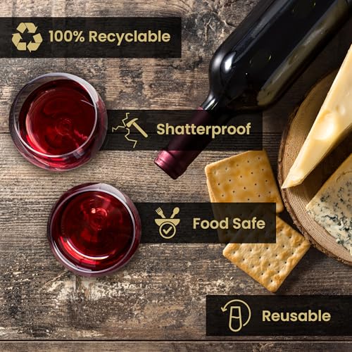 Reli. Disposable 12oz Clear Wine Glasses - 48 Pack, Shatterproof & BPA-Free