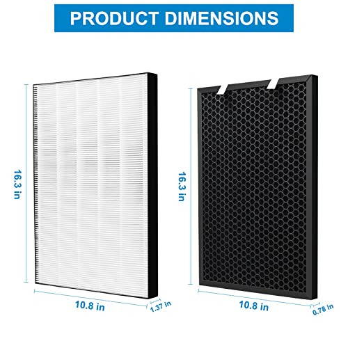 XY100T 2 HEPA + 2 Carbon Filter Replacement for Bissell Air220 & Air320 - Compatible Filters