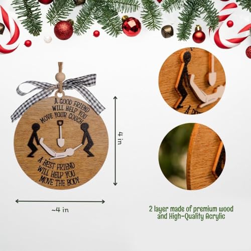 Funny Best Friend Christmas Ornaments, Dark Humor Friendship Gifts, Naughty Christmas Ornaments for Besties, Unique Good Friend Gifts, Friend for Birthday