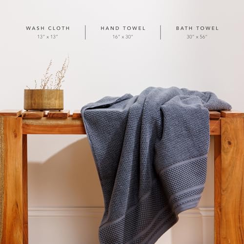 Luxury Organic Cotton Bath Towel Set 700 GSM Rice Weave Jacquard - 2 Bath & 2 Hand Towels, Cream