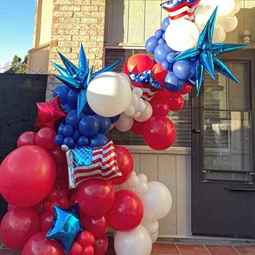 Red White Balloons Garland Kit 134 Pack Different Sizes 18/12/10/5 inch Matte Red Matte White Latex Balloons and Red Confetti Balloons for Wedding Birthday Party Accessory Arch Christmas Decoration