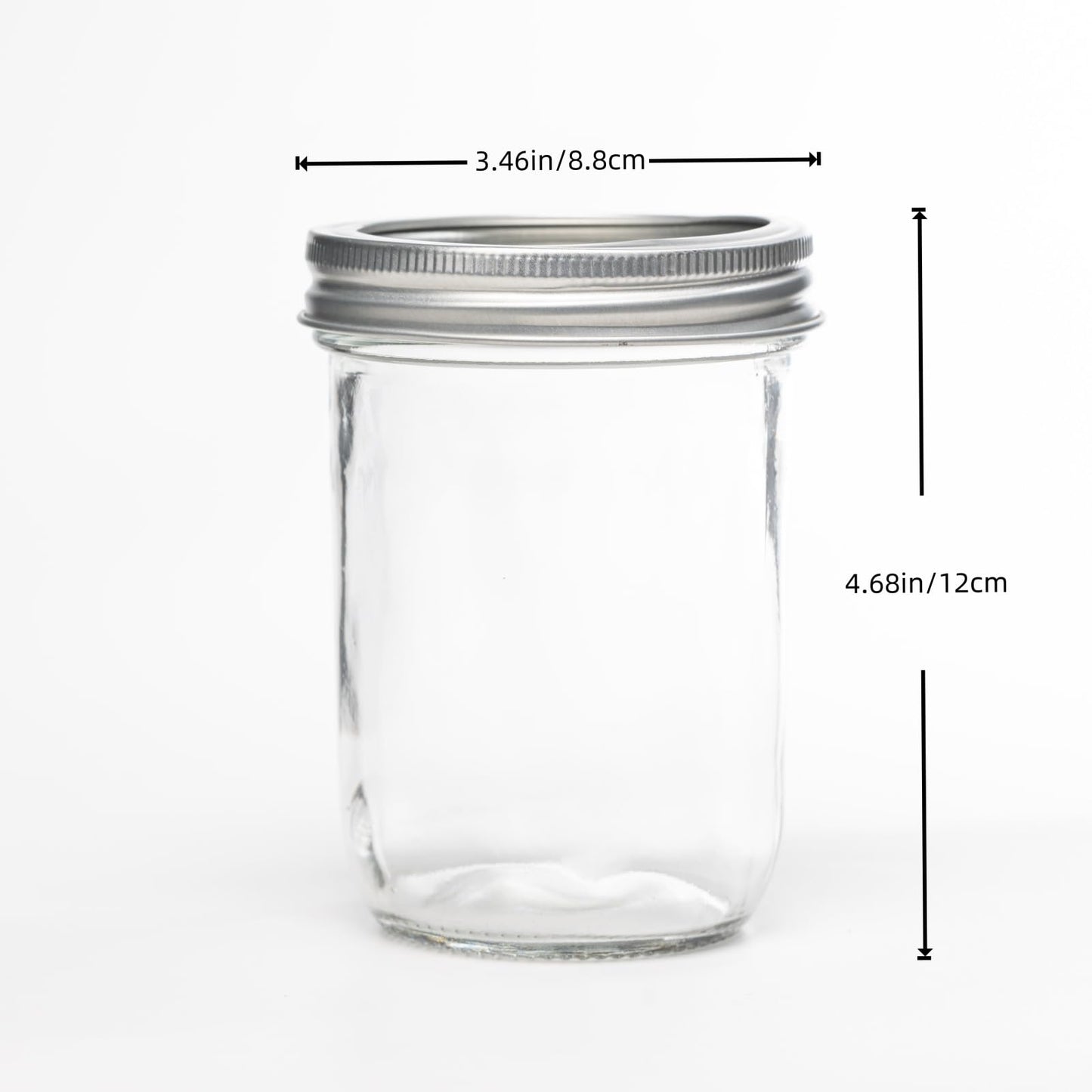 Lonriva 12 Pcs 16oz Wide Mouth Mason Jars, Glass Jars with Silver Metal Lids and Rings, Canning Jars for Overnight Oats, Food Storage, Dry Food, Snacks, Candies and More