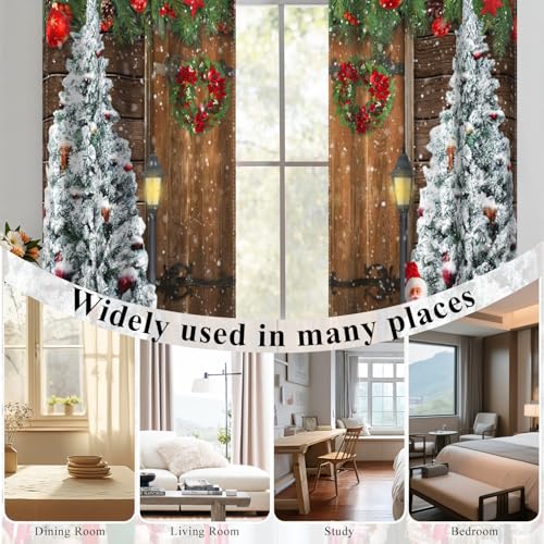 Hraiufc 52x84 Inch Blackout Curtains for Living Room Bedroom Xmas Holiday Decor, Pack of 2