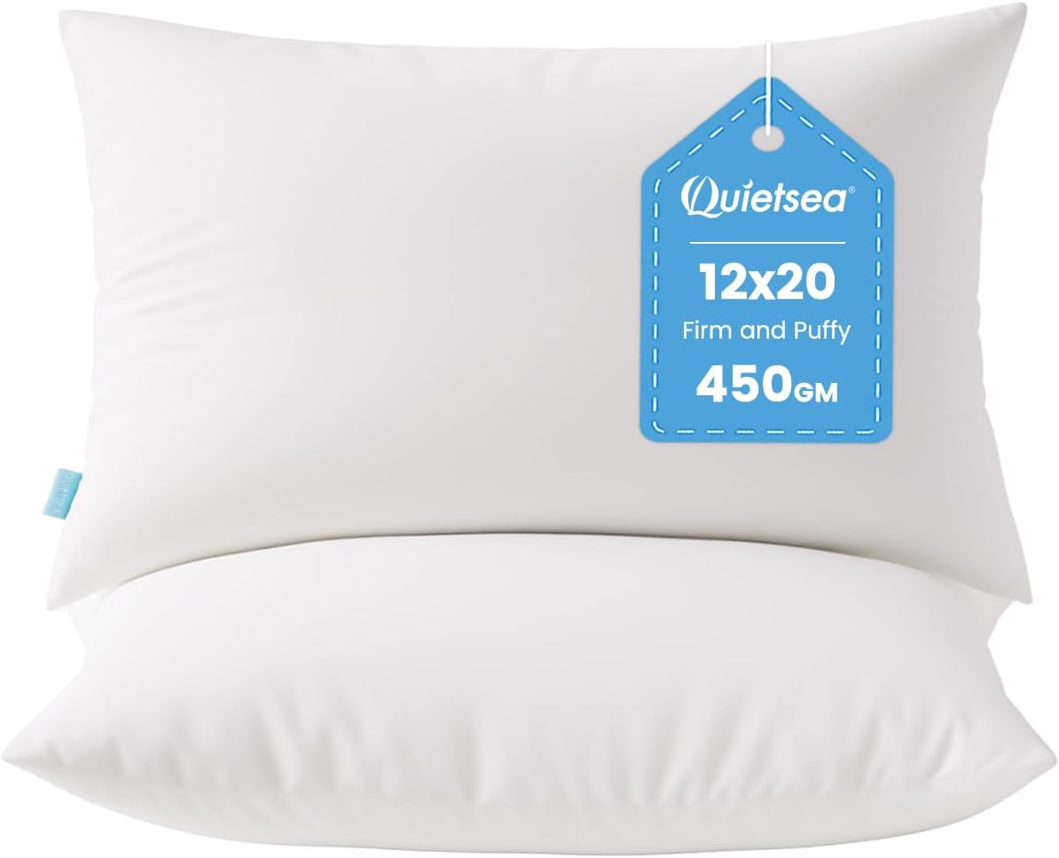 QUIETSEA 12x20 Pillow Inserts - Pack of 2 Fluffy Soft Lumbar Throw Pillows for Couch & Bed