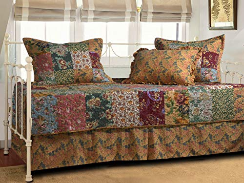 Antique Chic 5-Piece Daybed Quilt Set - Multicolor, Cotton, Reversible