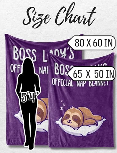 Violet Huglanket Boss Lady Gift – Funny Nap Blanket for Women, 60 x 80 inches