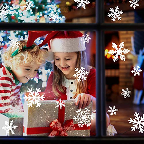 LUDILO 135Pcs Christmas Decorations Window Clings Snowflakes Decals