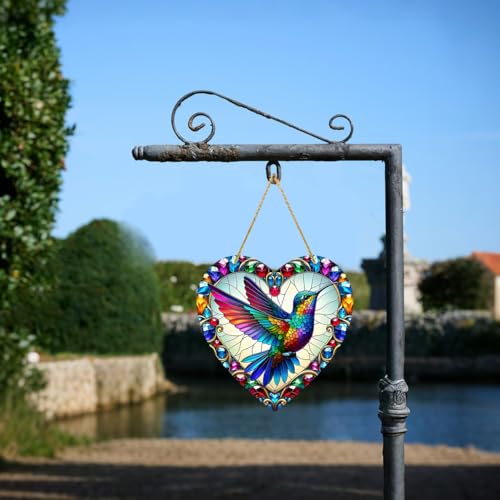 Acrylic Hummingbird Ornament, 20cm/8inch, Housewarming Gift, Hanging Decor for Door, Outdoor, Windows, Yard, Courtyard, Home Decorations