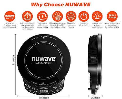 Nuwave Flex Precision Induction Cooktop with 6.5” Heating Coil - Black (PIC Flex)