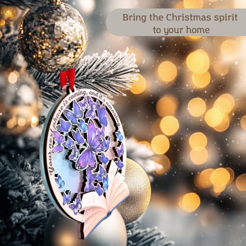 Butterfly Ornament (Variation: Butterfly Ornament) - 2D Purple Wood & Acrylic Christmas Decor for Tree