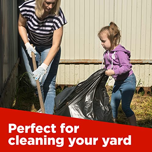 Heavy Duty 65 Gallon Contractor Trash Bags - 50 Pack, Black, 1.2 Mil Thick