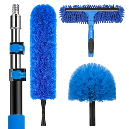 VITEVER 20ft Telescopic Duster Kit with Cobweb & Window Squeegee for High Ceilings