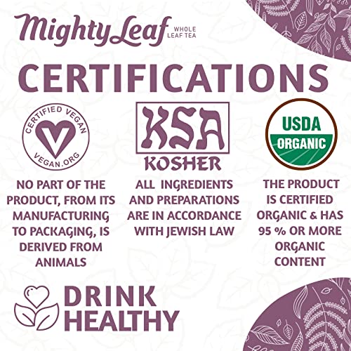 Mighty Leaf Organic Earl Grey Tea - 100 Whole Leaf Caffeinated Tea Bags