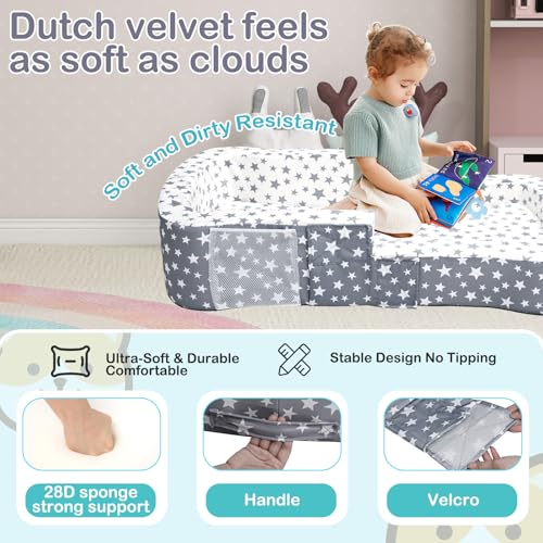 Portable Toddler Travel Bed & Chair 2-in-1 with Waterproof Oxford Cover
