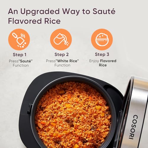 Cosori 10-Cup Fuzzy Logic Rice Cooker with Ceramic Inner Pot - 18-in-1 Kitchen Appliance