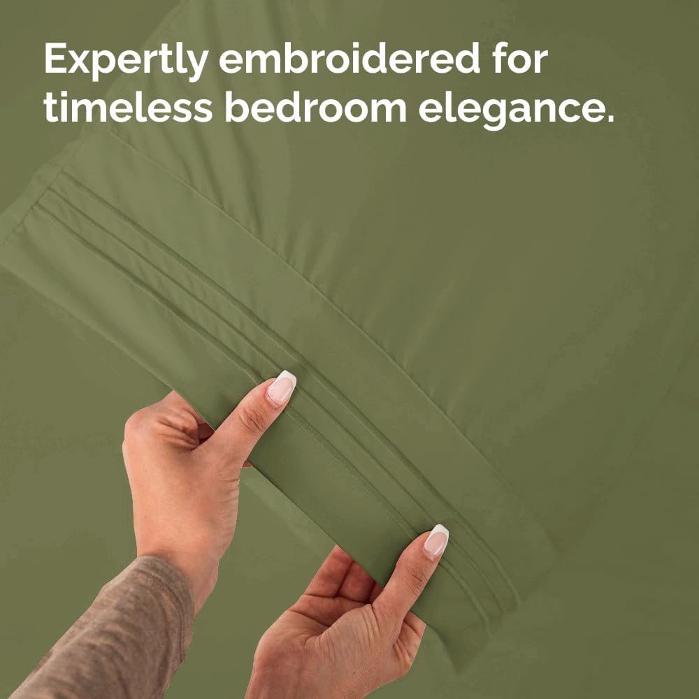 King Pillow Cases by [Brand Name] - Ultra Soft Hotel Quality Covers | Wrinkle-Free & Stain Resistant - 2 Piece Set in Sage Green