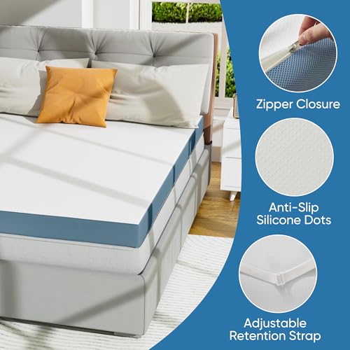 Daluvenix Full Size 4-Inch Memory Foam Mattress Topper - Support & Pain Relief