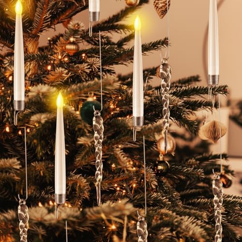LemonRoad 36-Pcs Icicle Flameless Christmas Candles with Remote (Icicle) Battery-Operated