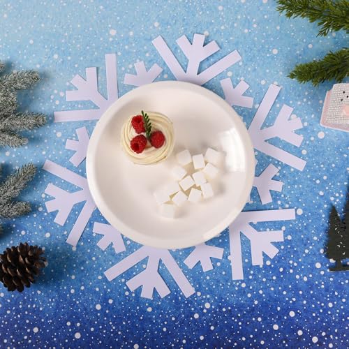 50Pcs Christmas Snowflake Placemats - Winter Holiday Table Decor, Disposable Paper Mats