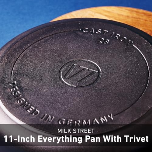 Milk Street 11-Inch Cast Iron Everything Pan with Magnetic Trivet - Multi-Use Skillet