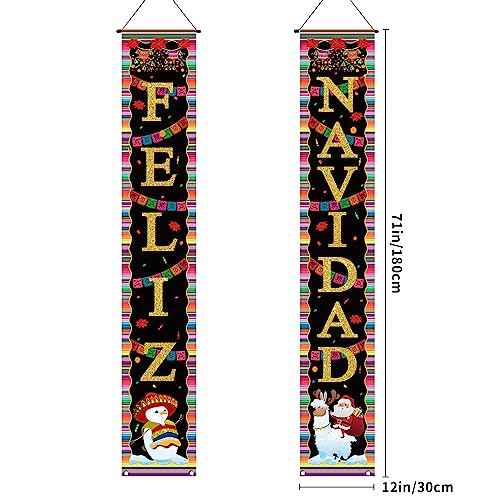Feliz Navidad Decorations Mexican Christmas Porch Banner Feliz Navidad Welcome Sign Mexican Christmas Decorations and Supplies for Home Party