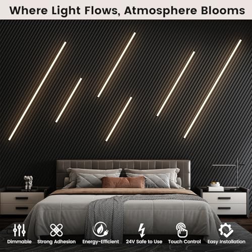LED Recessed Lighting Kit for Wall Panels 6pcs Slat Lights