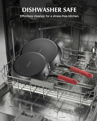 Black 10-Inch Carbon Steel Frying Pan Skillet - Pre-Seasoned & Nonstick