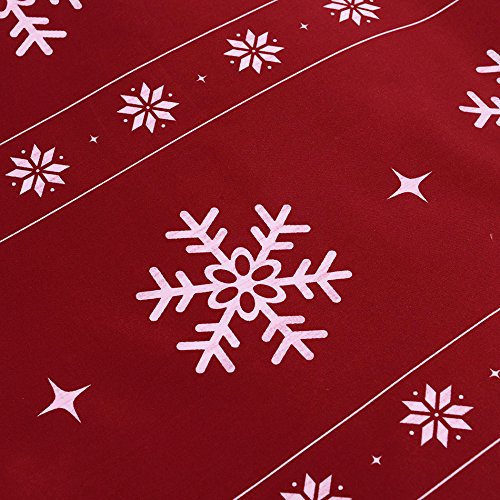 Vaulia Red Snowflake Microfiber Duvet Cover Set Queen - Festive Holiday Bedding