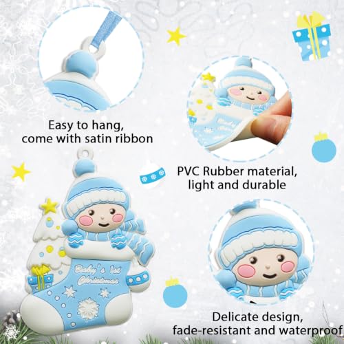 Personalized Baby's First Christmas Ornament – Boy 2026, Tevxj, 1 Pcs, 10x7x0.5cm