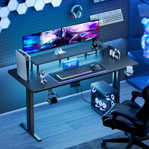 47 Inch Gaming Desk with LED Lights & Cable Management - Black, Variation of THIS listing