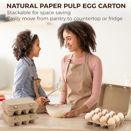 50Pcs Reusable Egg Cartons 3x4 Style Paper Pulp Egg Trays - Farm & Home Use