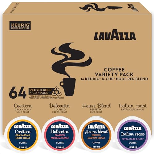 Lavazza Coffee Variety Pack 64 K-Cup Pods for Keurig - Assorted Blends