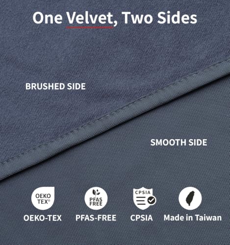 Litume Compact Travel Blanket - Velvet, Dark Blue Gray, Lightweight & Breathable