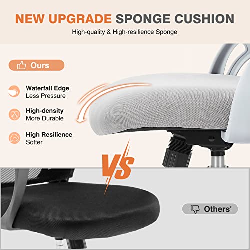Ergonomic Mesh Office Desk Chair with Lumbar Support, Adjustable Height & Flip-up Armrests