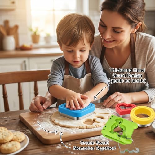 Uncrustable Sandwich Cookie Cutters Round Square Heart Dinosaur