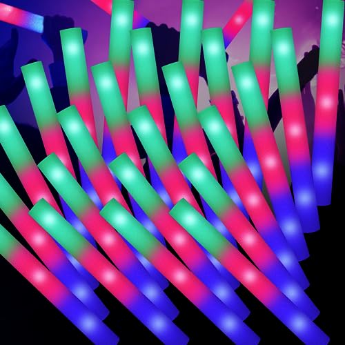100PCS LED Foam Light Up Sticks for Parties, Raves, Weddings & Camping