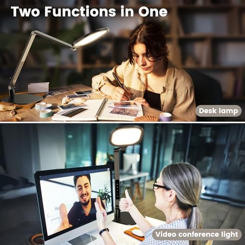 Black LED Desk Lamp for Home Office, 1200LM Zoom Lighting, CRI 97.8 - LitONES