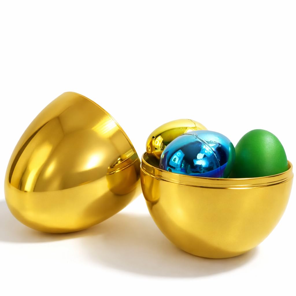 GiftExpress Pack of 6, 6" Gold Easter Eggs - Adult & Kid Party Toys for Gift Baskets or Egg Hunt Décor